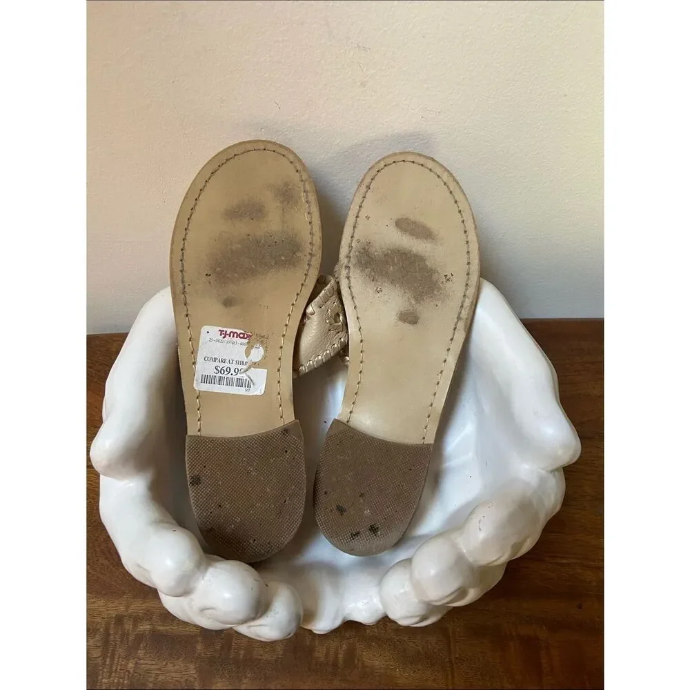 Jack Rogers Women's Hamptons Sandal Beige and Gold